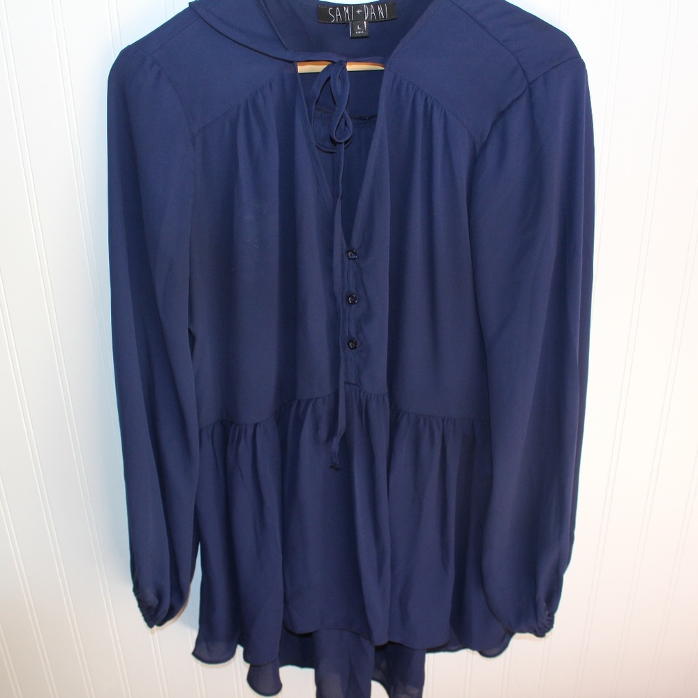 Sheer Peplum Blouse